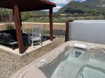 Gorgeous view from hot tub and private covered outdoor seating area